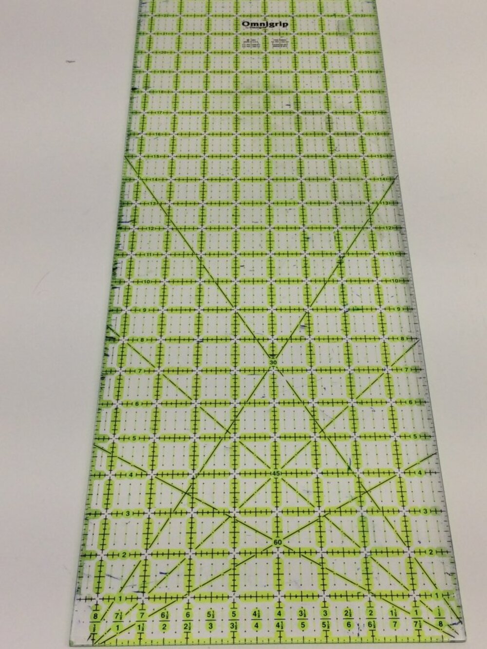 Omnigrip 8 x 24 Non-Slip Rectangle Quilting Ruler Marks Fading